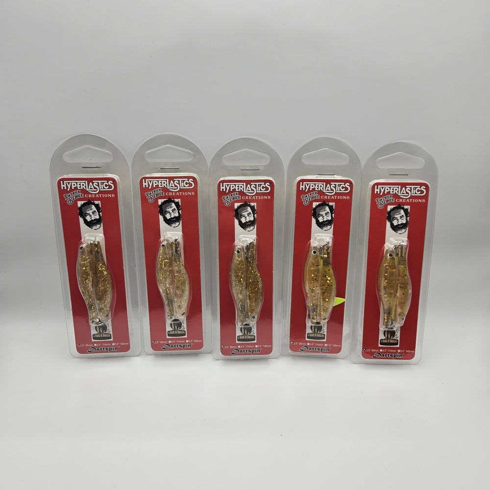 Patrick Sebile Hyperlastics Dartspin 3.5" Soft Fishing Lure 5 Pack Bundle New